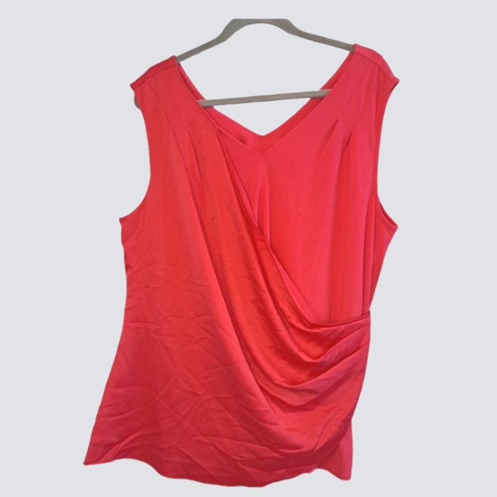 NEW Alfani Pink Sleeveless Wrap Blouse Size XL